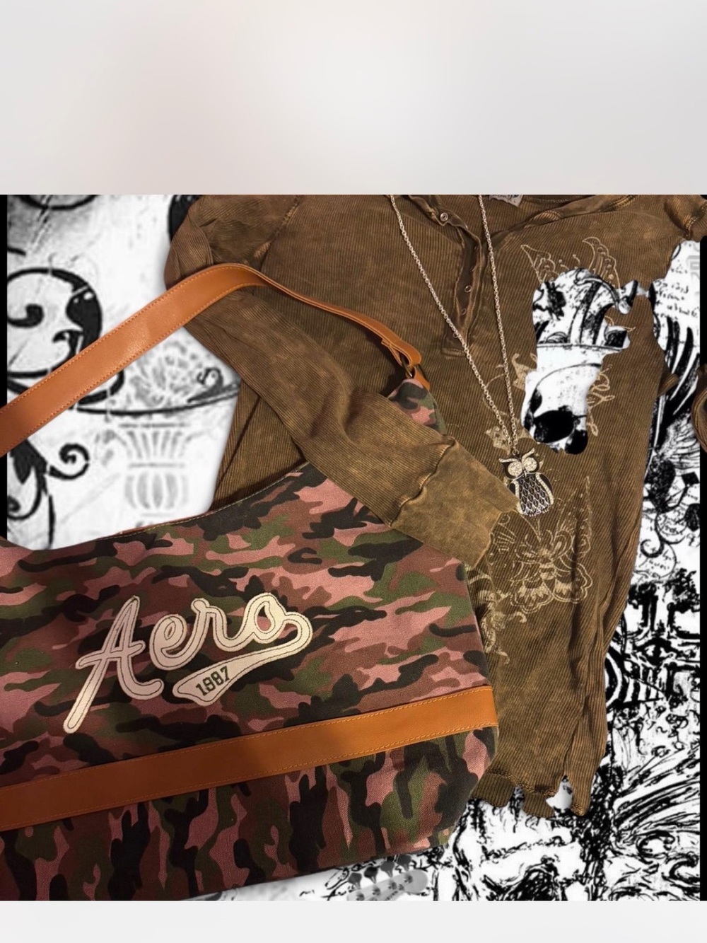 NWT Aeropostale Camo Shoulder Bag